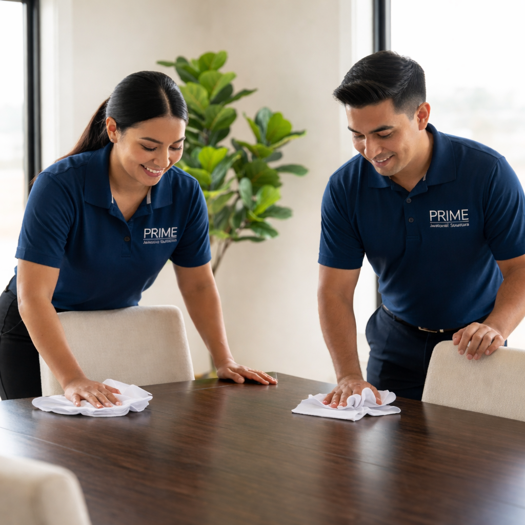 Professional office cleaning Windsor Park Austin TX being performed in modern commercial workspace